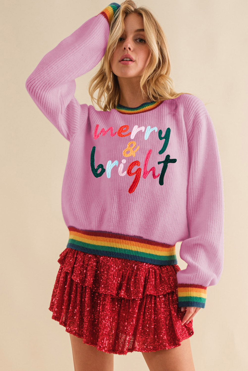 MERRY & BRIGHT Ribbed Sweater in 3 Colors