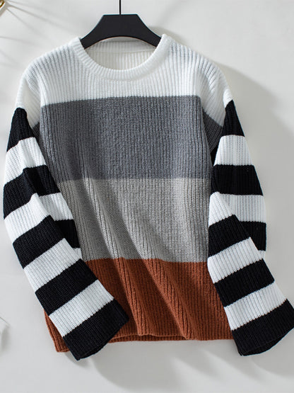 Color Block Striped Sweater in 2 Colors