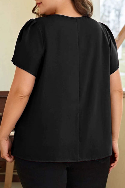 Plus Size Ruched Blouse in 2 Colors