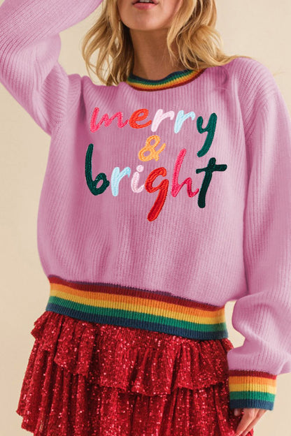 MERRY & BRIGHT Ribbed Sweater in 3 Colors