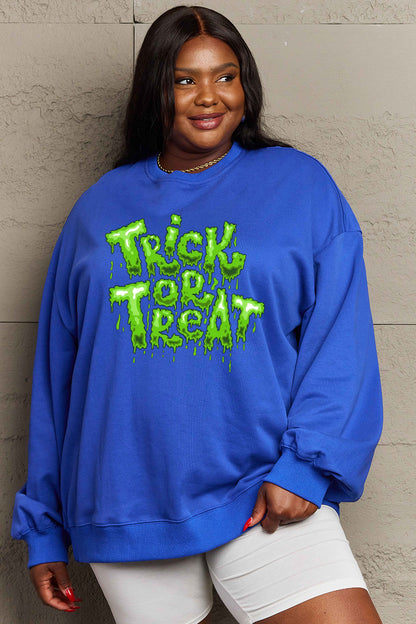 Full Size TRICK OR TREAT Graphic Sweatshirt in 6 Colors