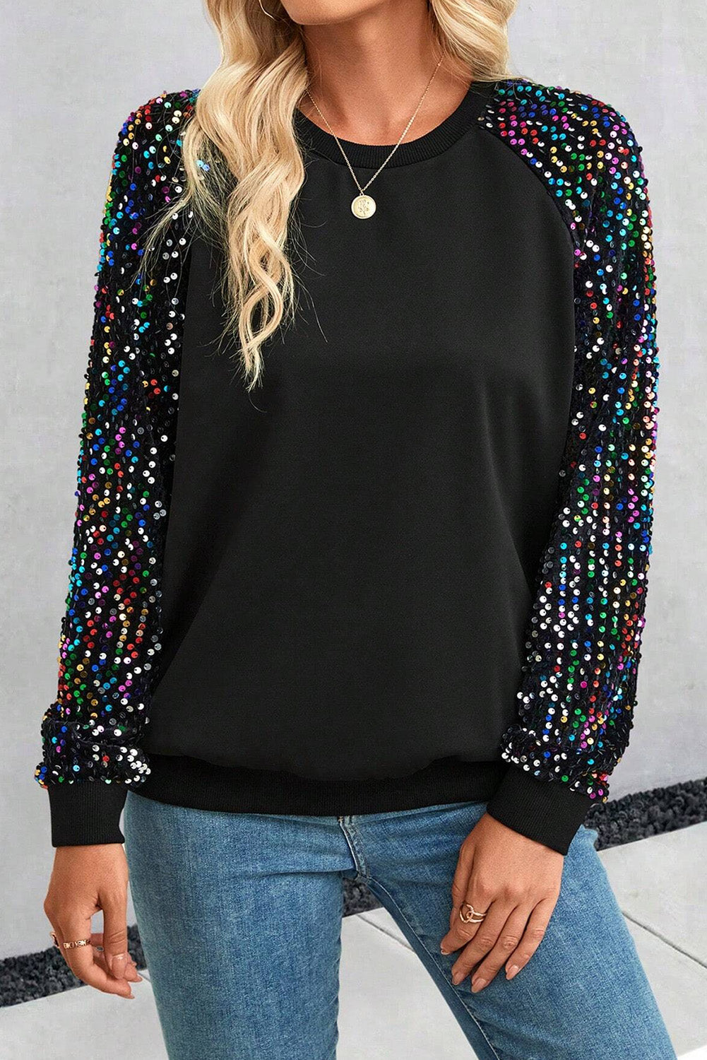 Sequin Long Sleeve Top