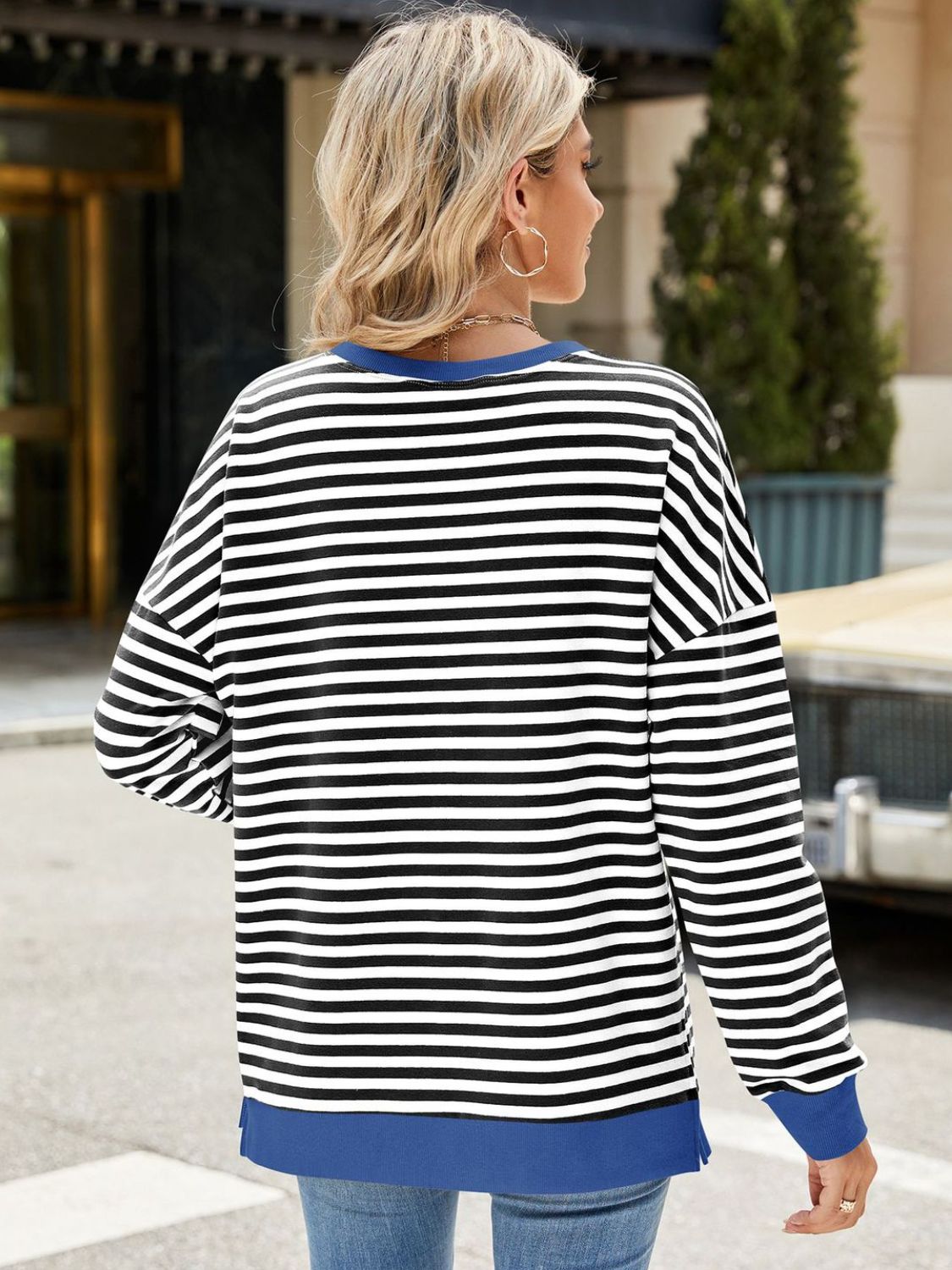 Slit Striped Sweatshirt in 8 Colors