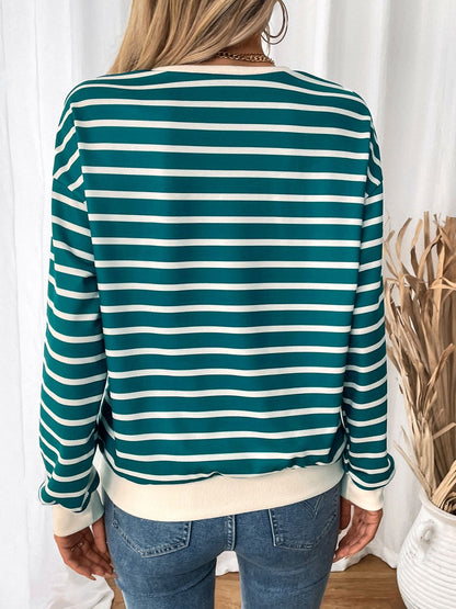 Striped Contrast Sweatshirt