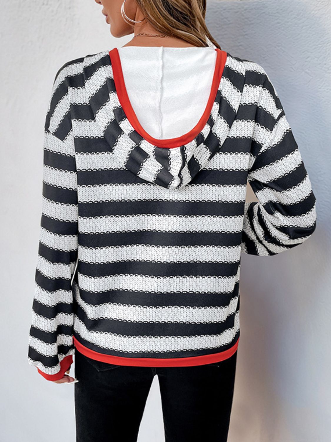 Contrast Striped Hoodie