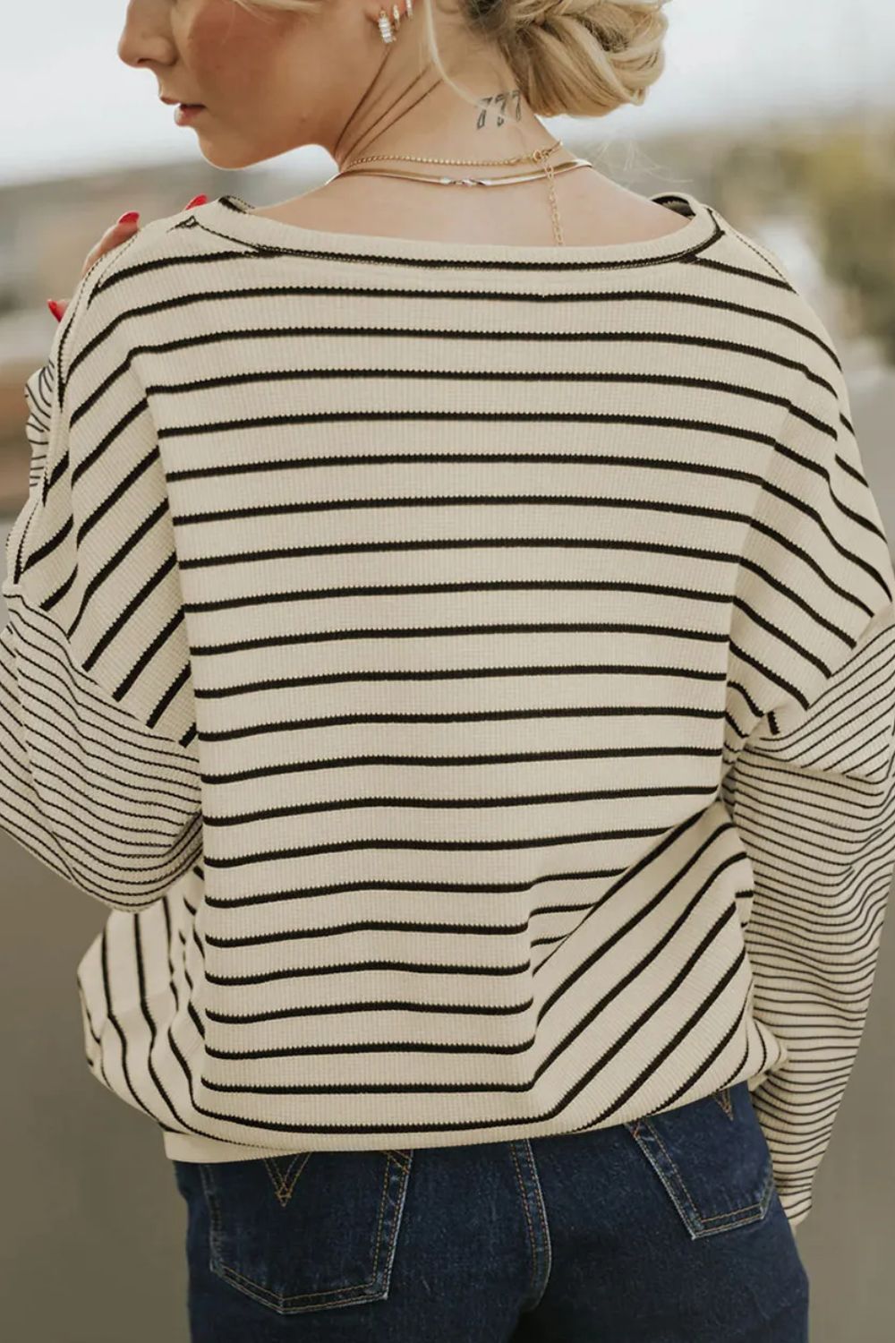 Striped Dropped Shoulder Top in 2 Colors