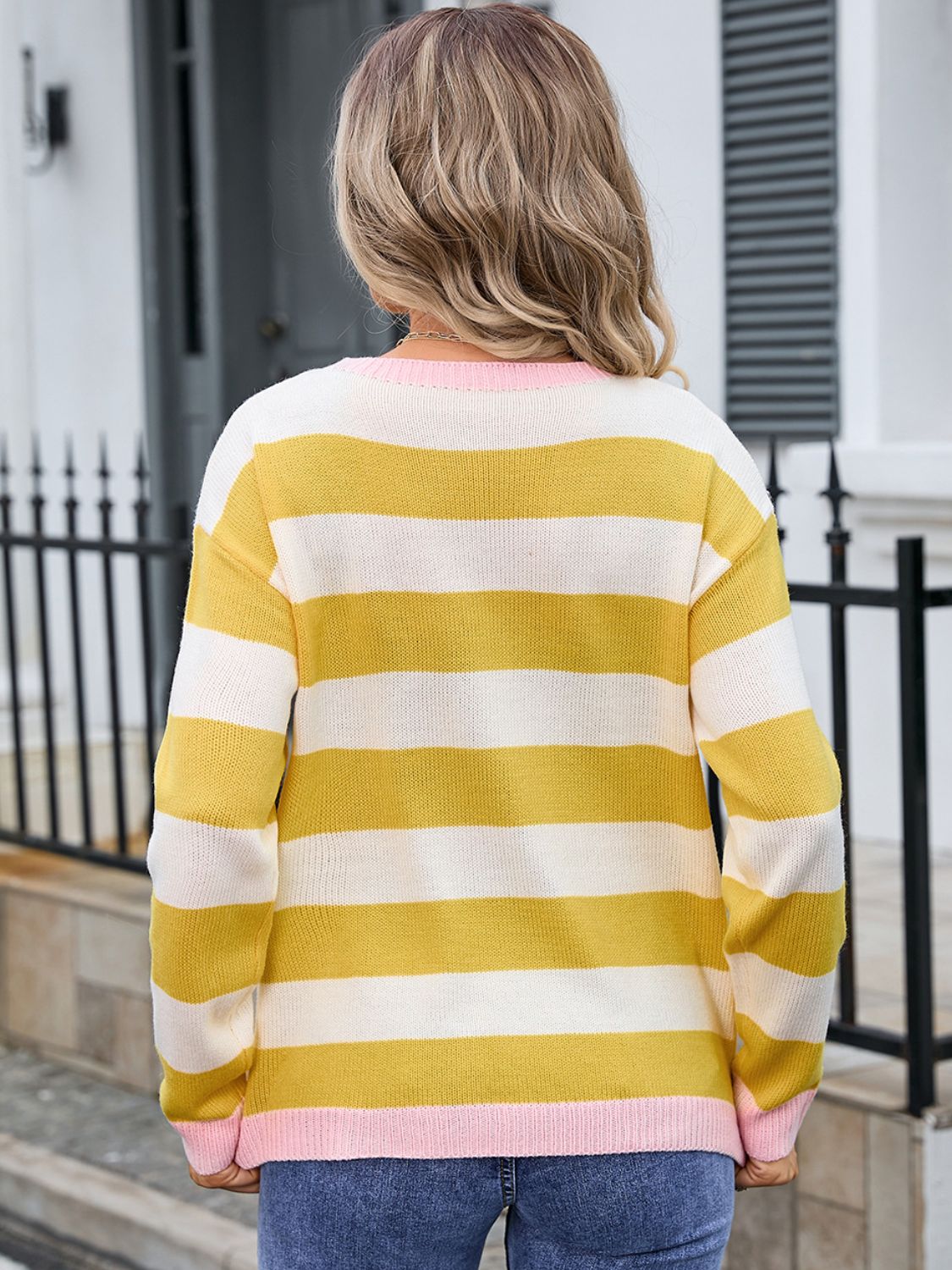 Striped Dropped Shoulder Sweater in 5 Colors