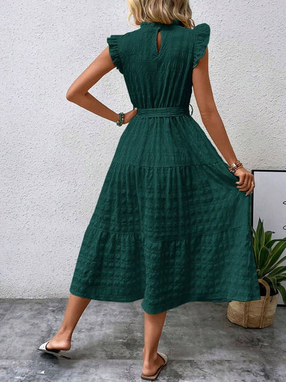 Tied Ruffled Midi Dress in 7 Colors