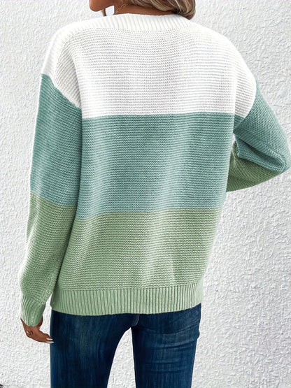 Color Block Boat Neck Sweater in 8 Colors