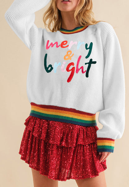 MERRY & BRIGHT Ribbed Sweater in 3 Colors