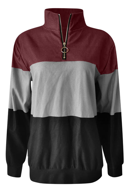 Full Size Color Block Sweatshirt in 3 Colors