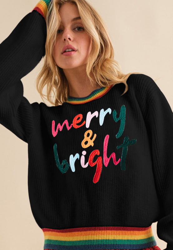 MERRY & BRIGHT Ribbed Sweater in 3 Colors