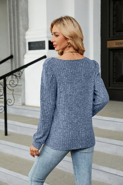 Ribbed Long Sleeve Top in 6 Colors