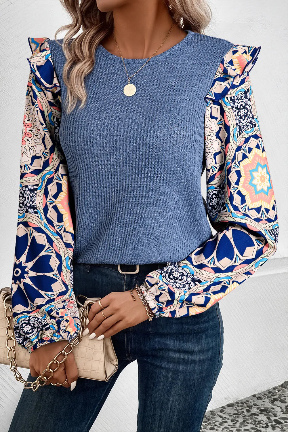 Ruffled Long Sleeve Top