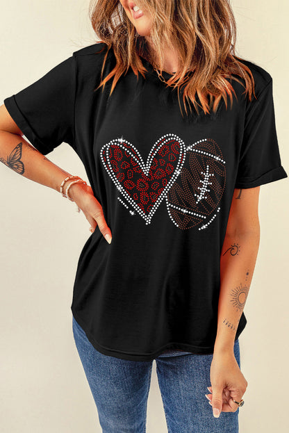 Rhinestone Football Graphic Tee