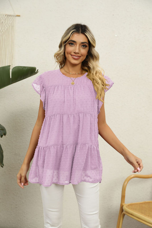 Swiss Dot Tiered Top in 8 Colors