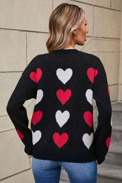 Heart Long Sleeve Sweater in 2 Colors