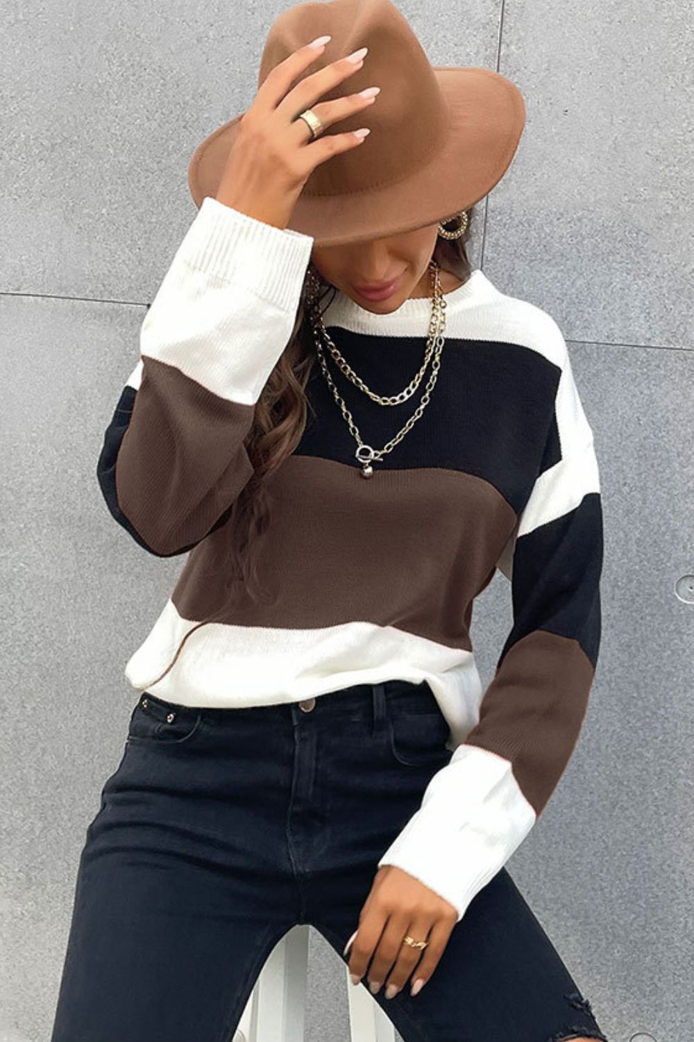 Longing For Fall Color Block Sweater in 4 Colors