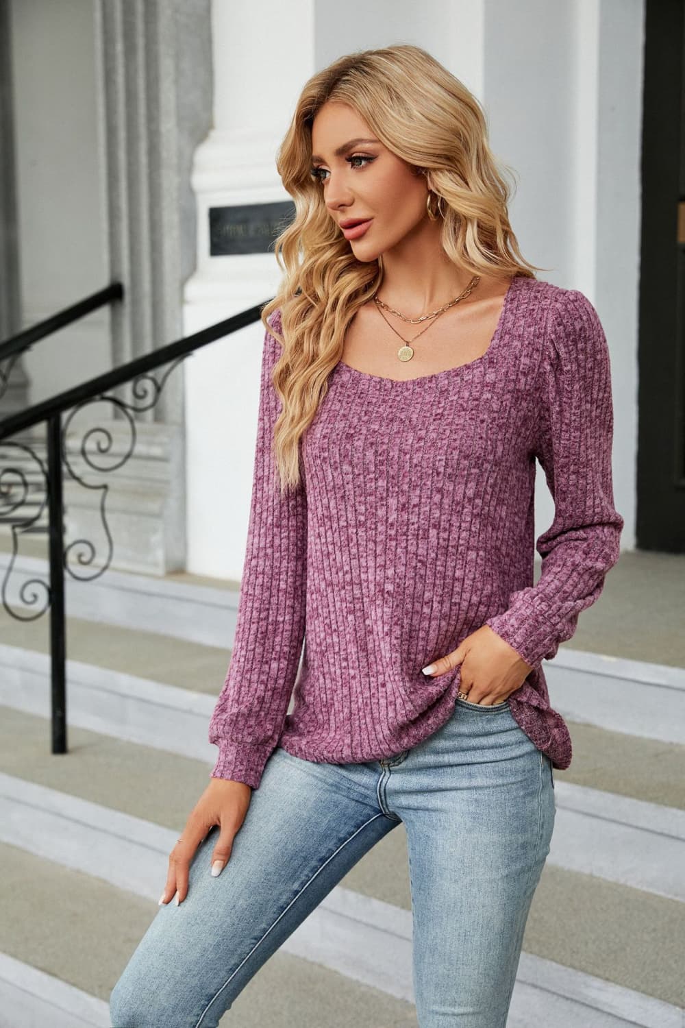 Ribbed Long Sleeve Top in 6 Colors