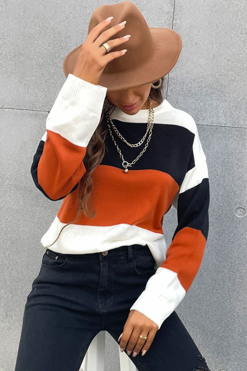 Longing For Fall Color Block Sweater in 4 Colors