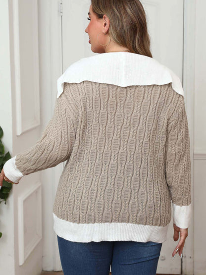 Plus Size Collared Sweater