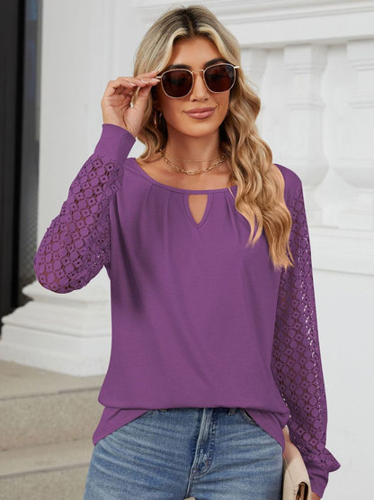 Cutout Long Sleeve Top in 6 Colors