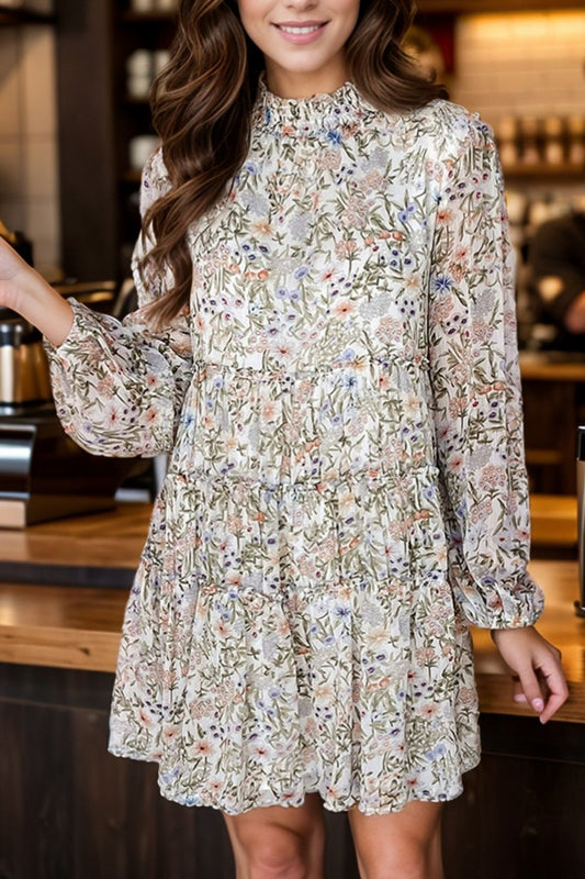 Printed Long Sleeve Dress