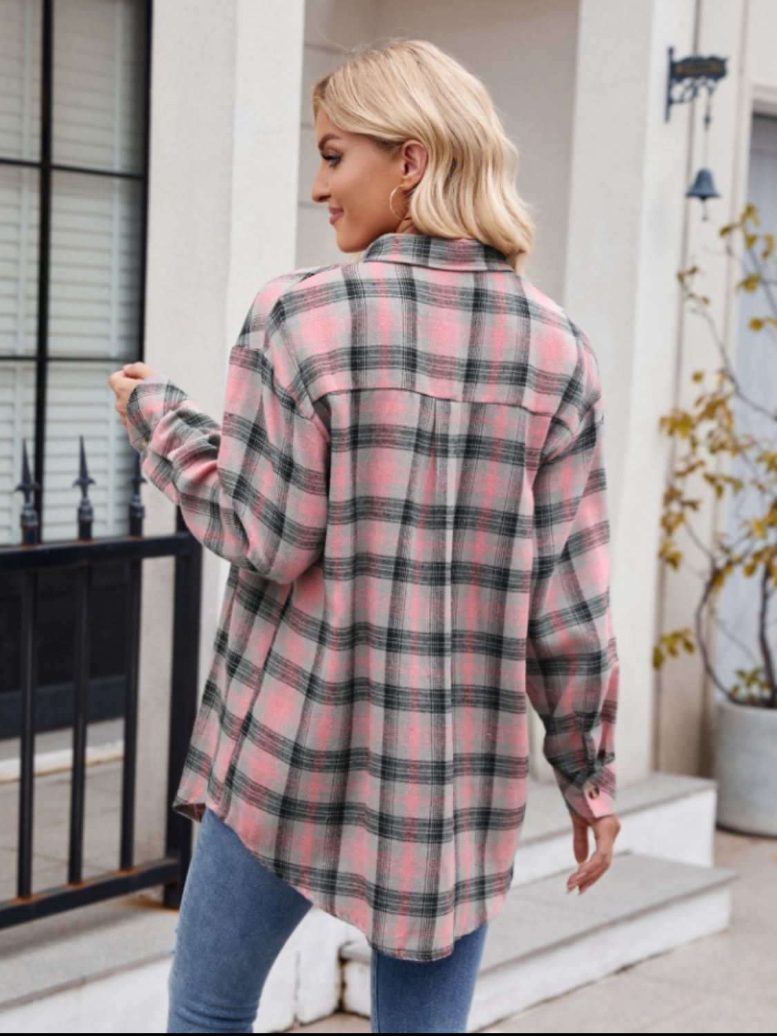 Pocketed Plaid Long Sleeve Shirt in 6 Colors