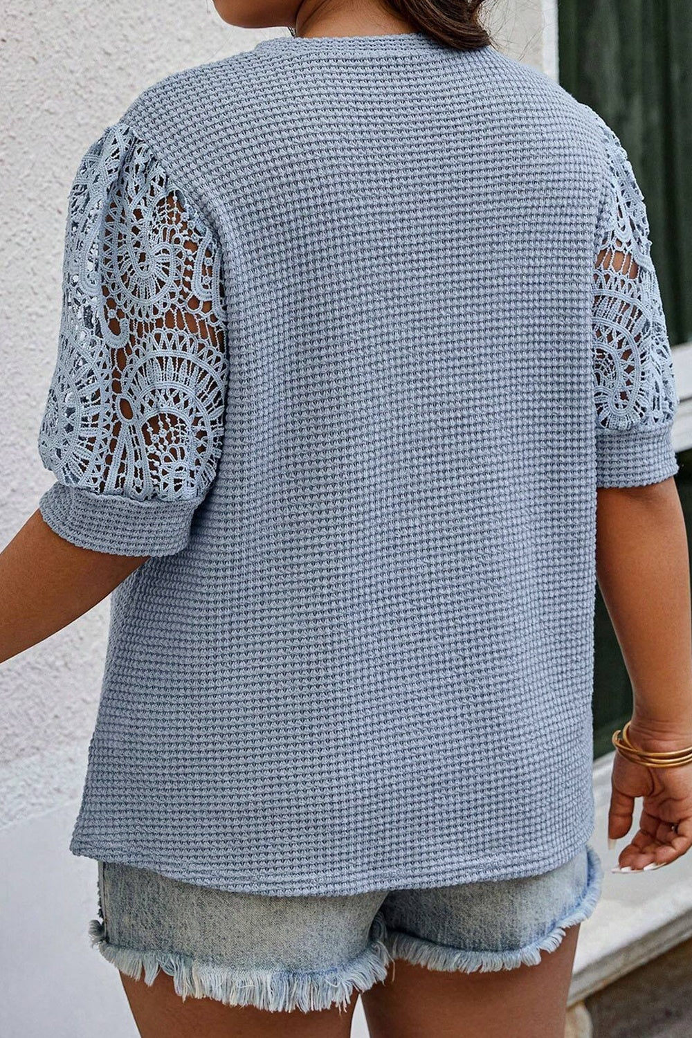 Plus Size Openwork Blouse