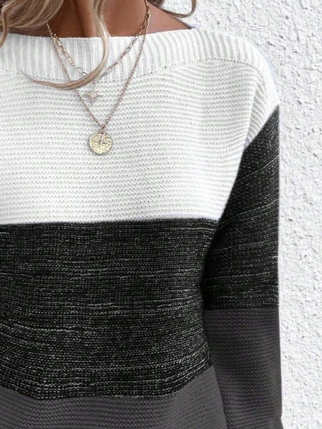 Color Block Boat Neck Sweater in 8 Colors