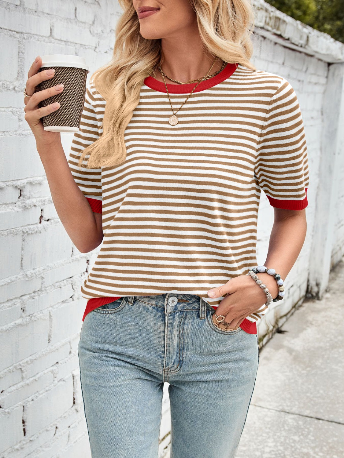 Striped Contrast Top in 7 Colors