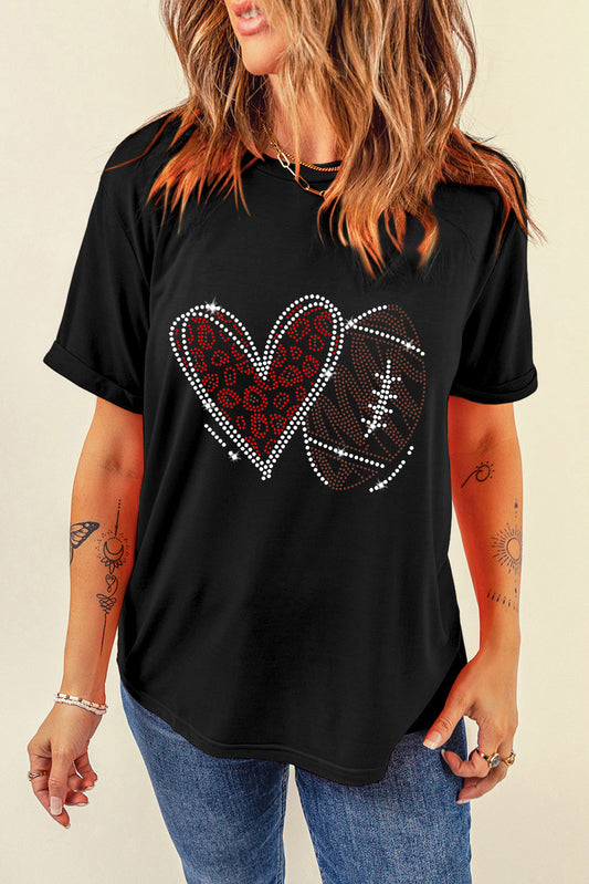 Rhinestone Football Graphic Tee