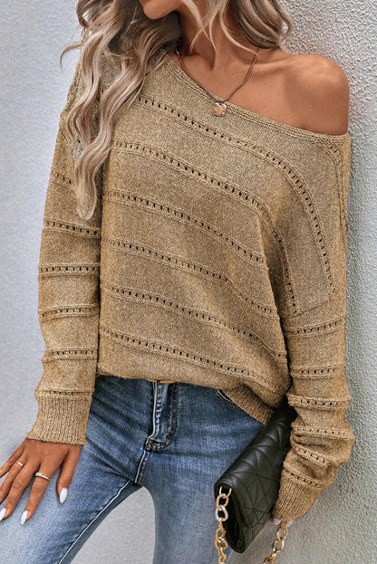 Boat Neck Dropped Shoulder Sweater in 3 Colors