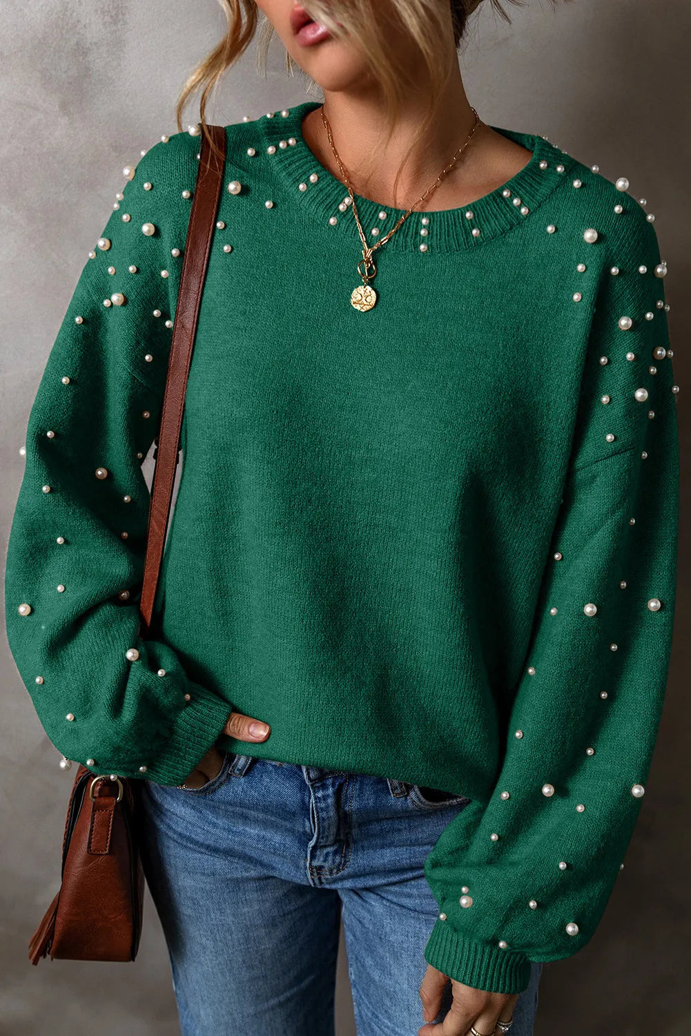 Pearl Detail Sweater in 4 Colors