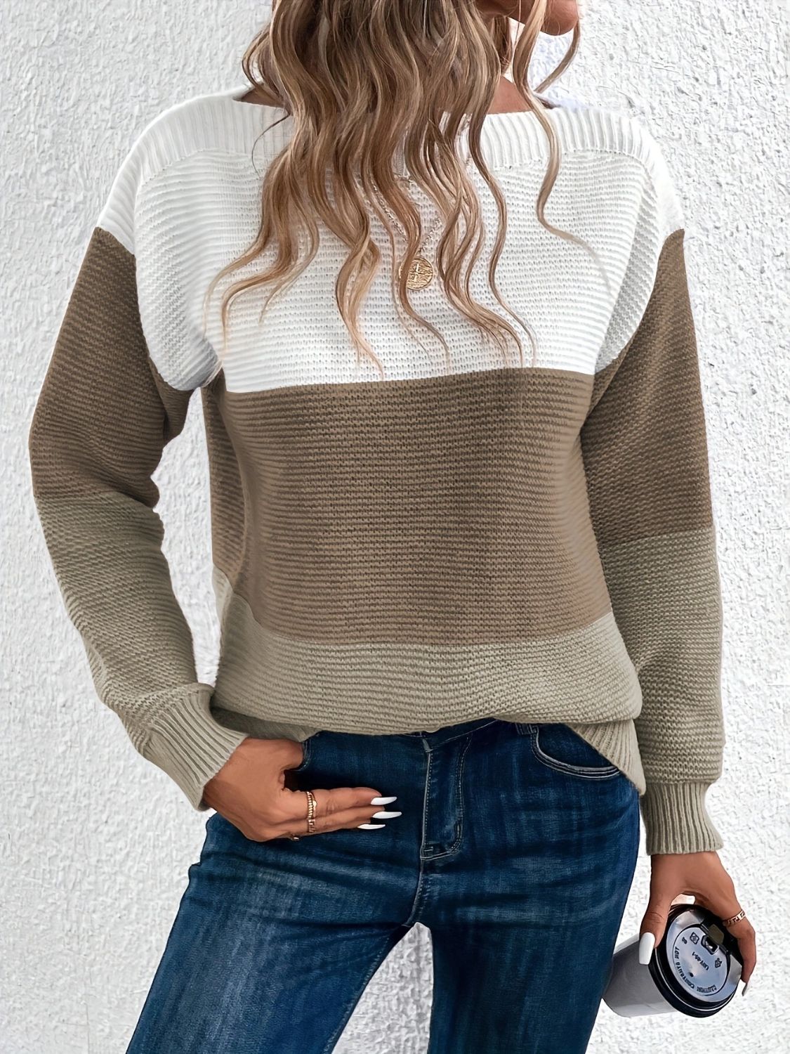 Color Block Boat Neck Sweater in 8 Colors