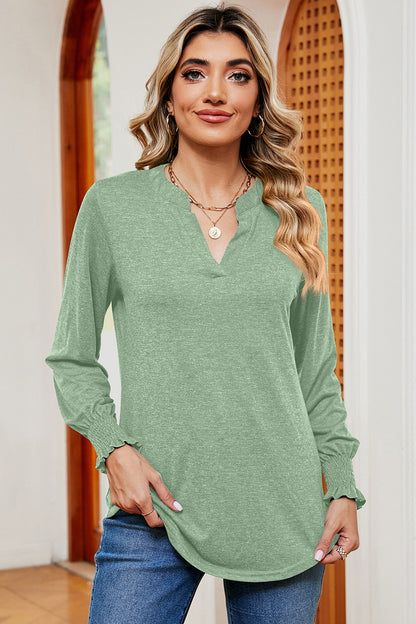 Smocked Long Sleeve Top in 9 Colors