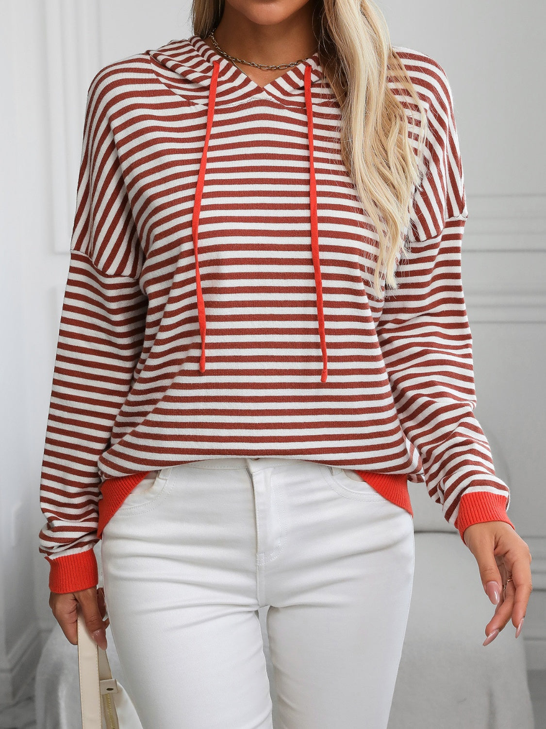 Striped Hooded Knit Top in 6 Colors