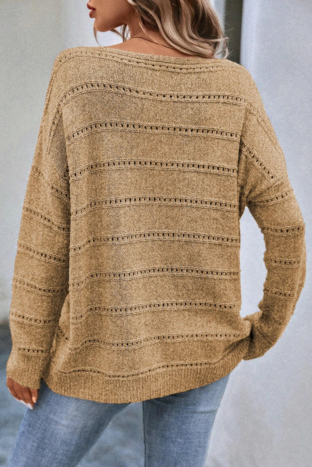 Boat Neck Dropped Shoulder Sweater in 3 Colors