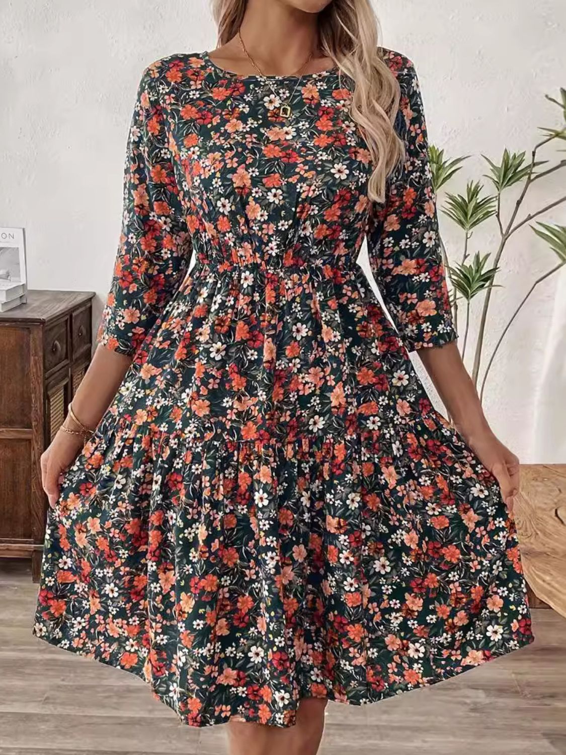 Frill Floral Dress