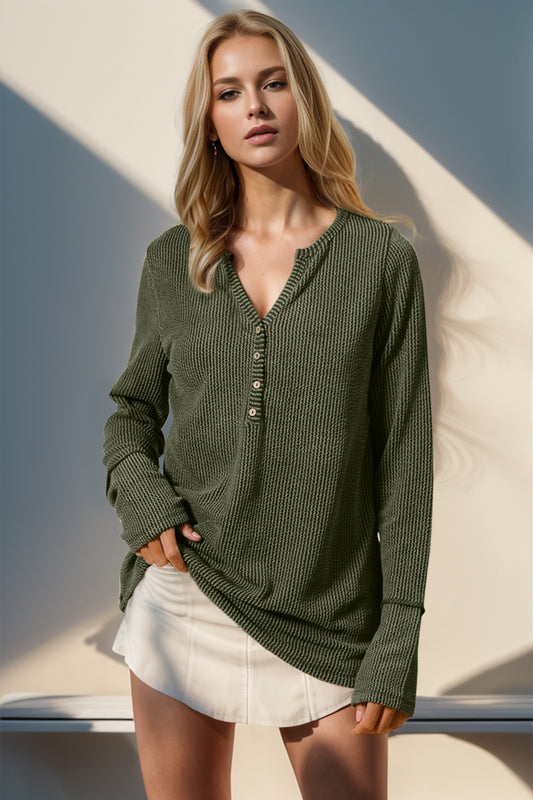 Full Size Notched Thumbhole Top in 8 Colors