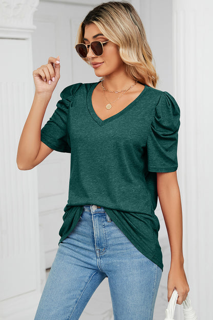 Heathered V-Neck Top in 6 Colors