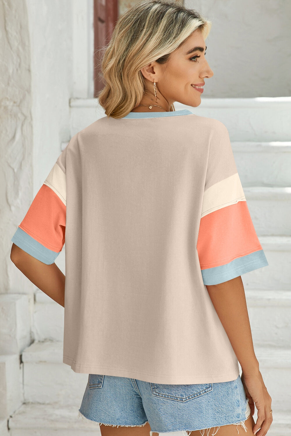 Color Block Half Sleeve T-Shirt in 4 Colors