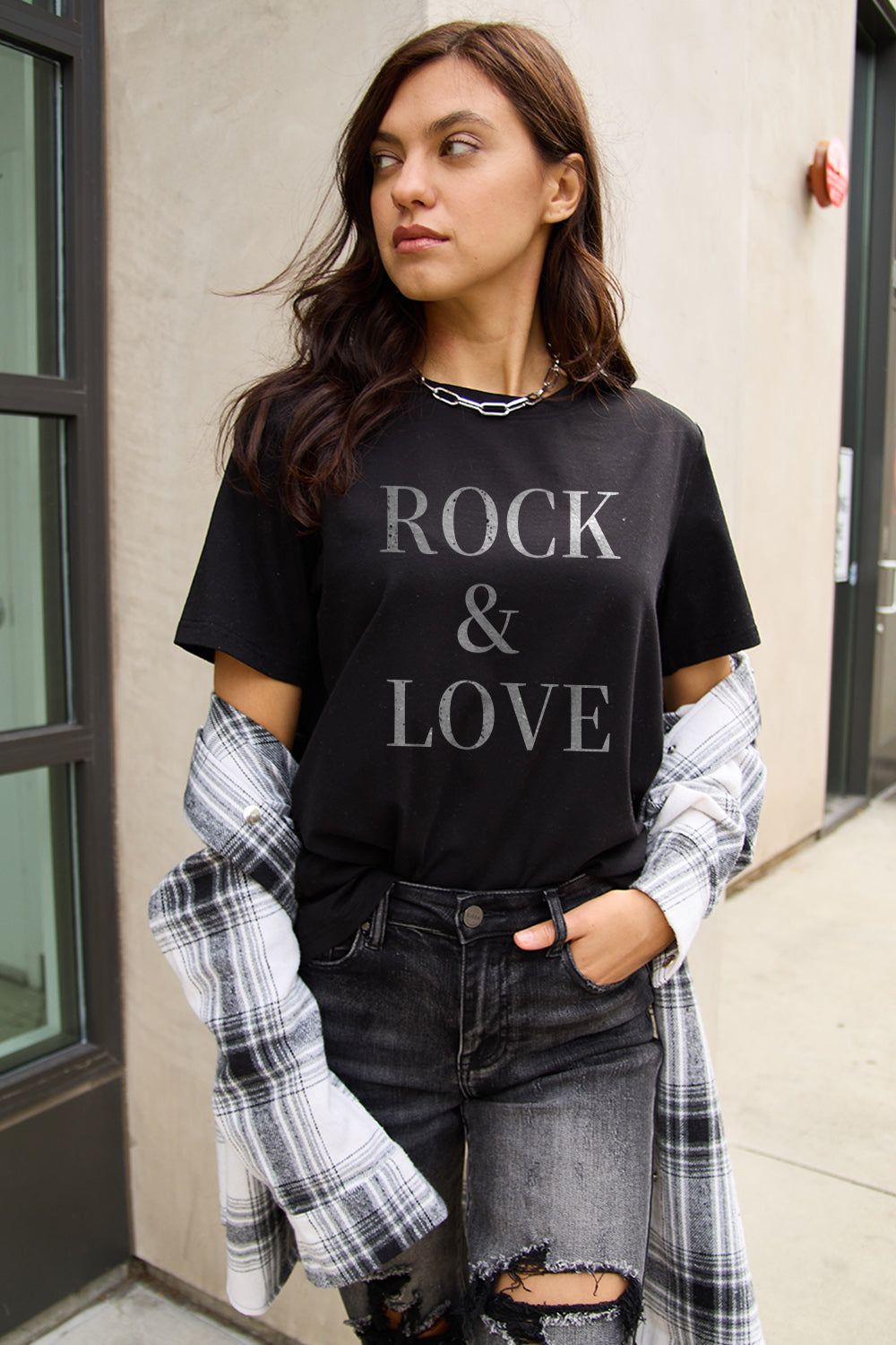 Full Size ROCK ＆ LOVE T-Shirt in 3 Colors