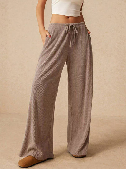 Ribbed Wide Leg Pants in 3 Colors