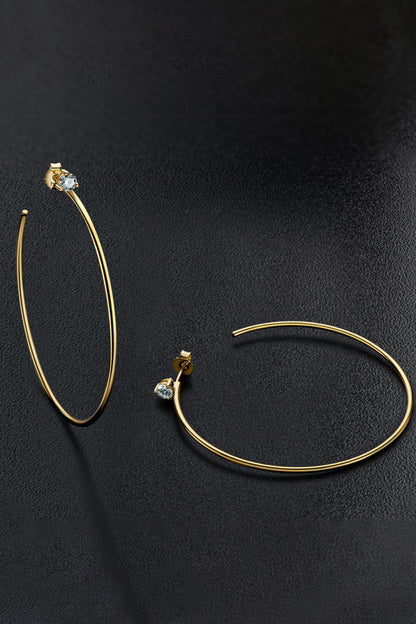 925 Sterling Silver Moissanite Hoop Earrings - Olive Ave