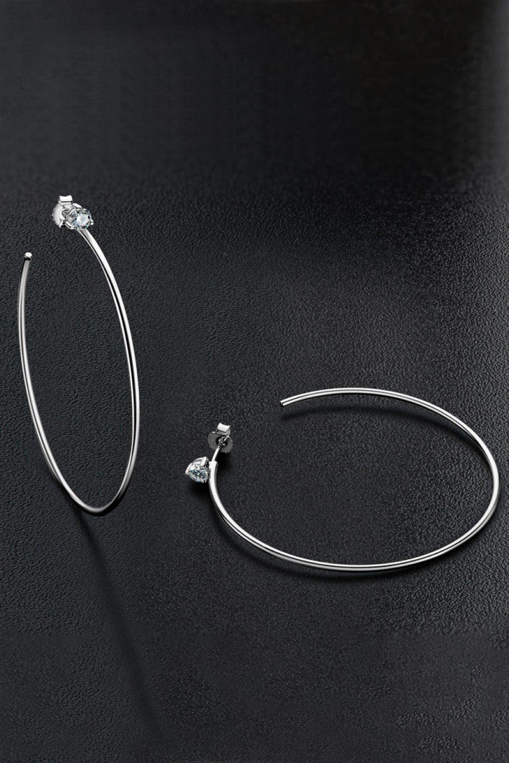 925 Sterling Silver Moissanite Hoop Earrings - Olive Ave