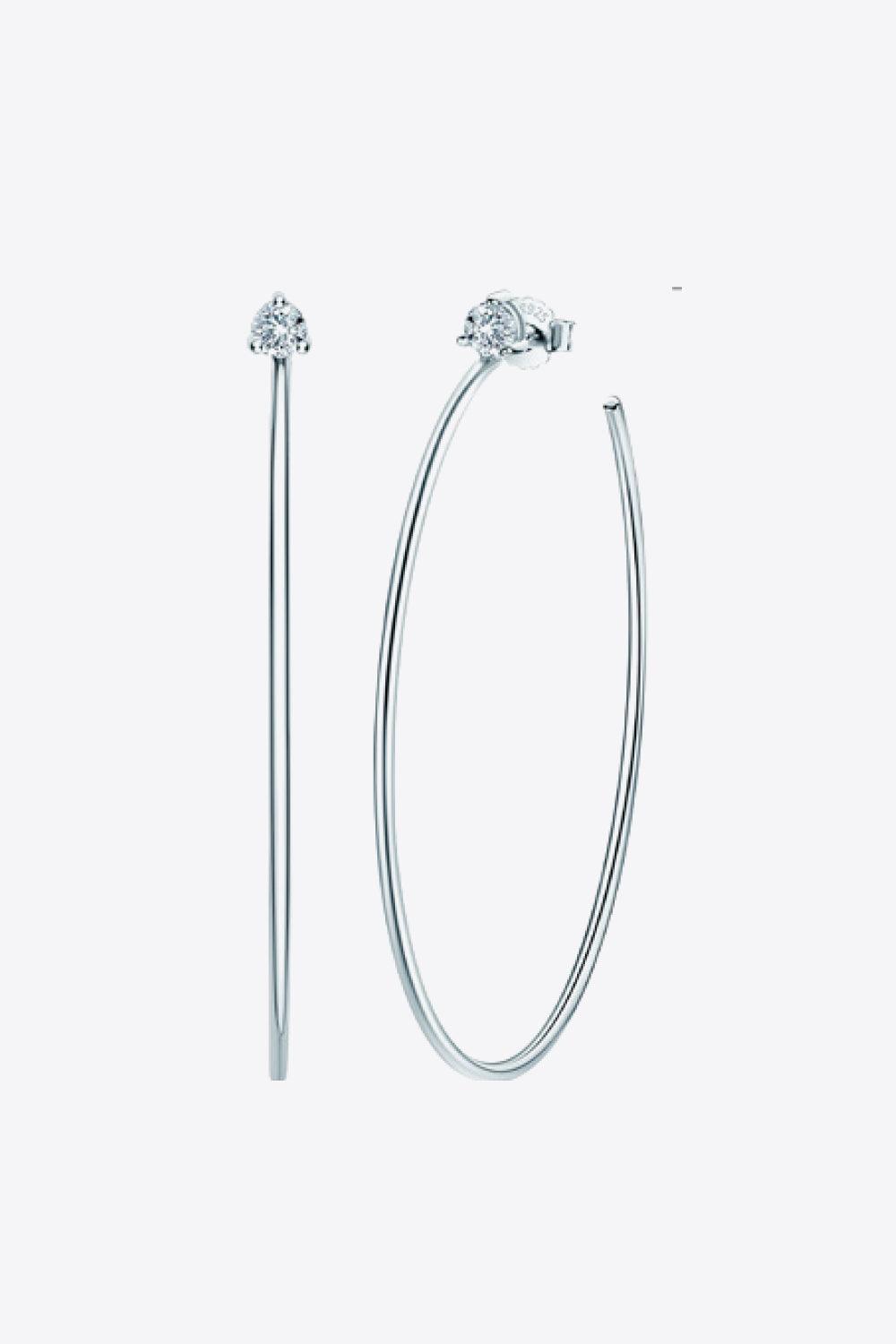 925 Sterling Silver Moissanite Hoop Earrings - Olive Ave