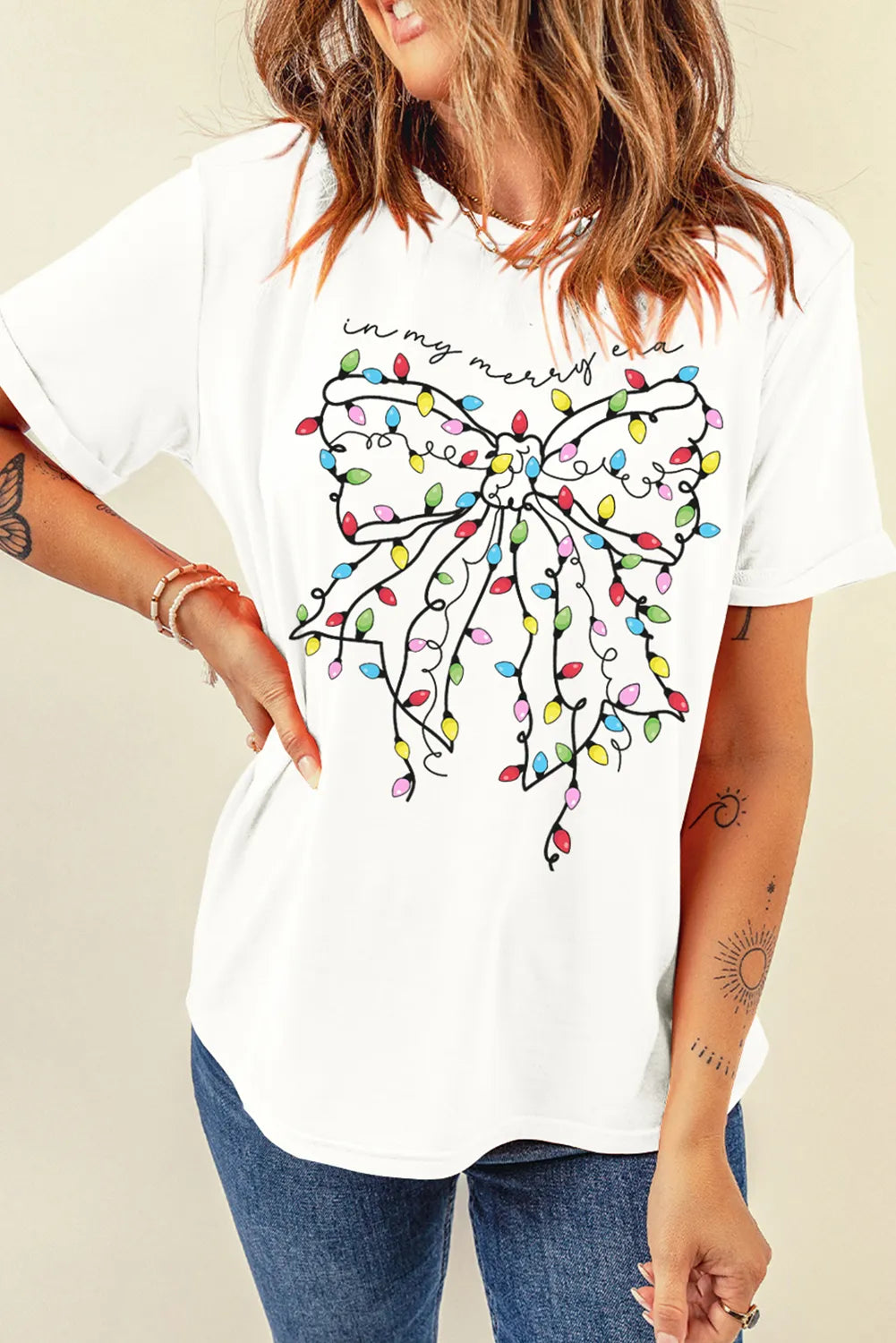 Full Size Christmas Bow T-Shirt