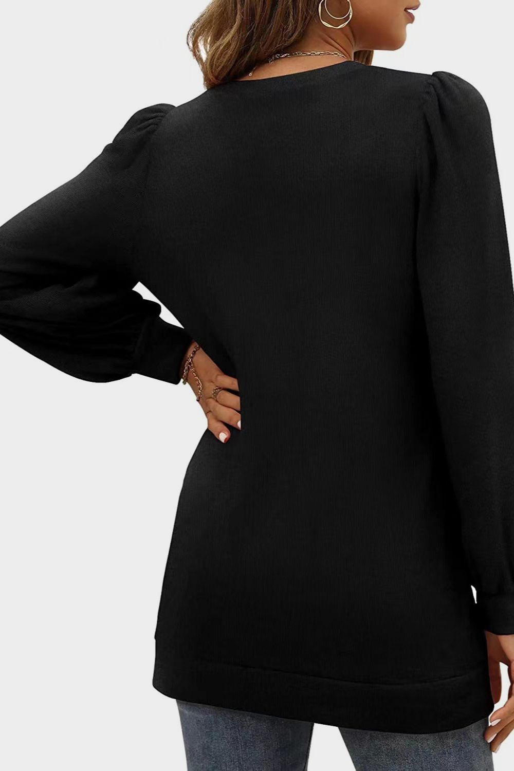 Heathered V-Neck Long Sleeve Top in 6 Colors