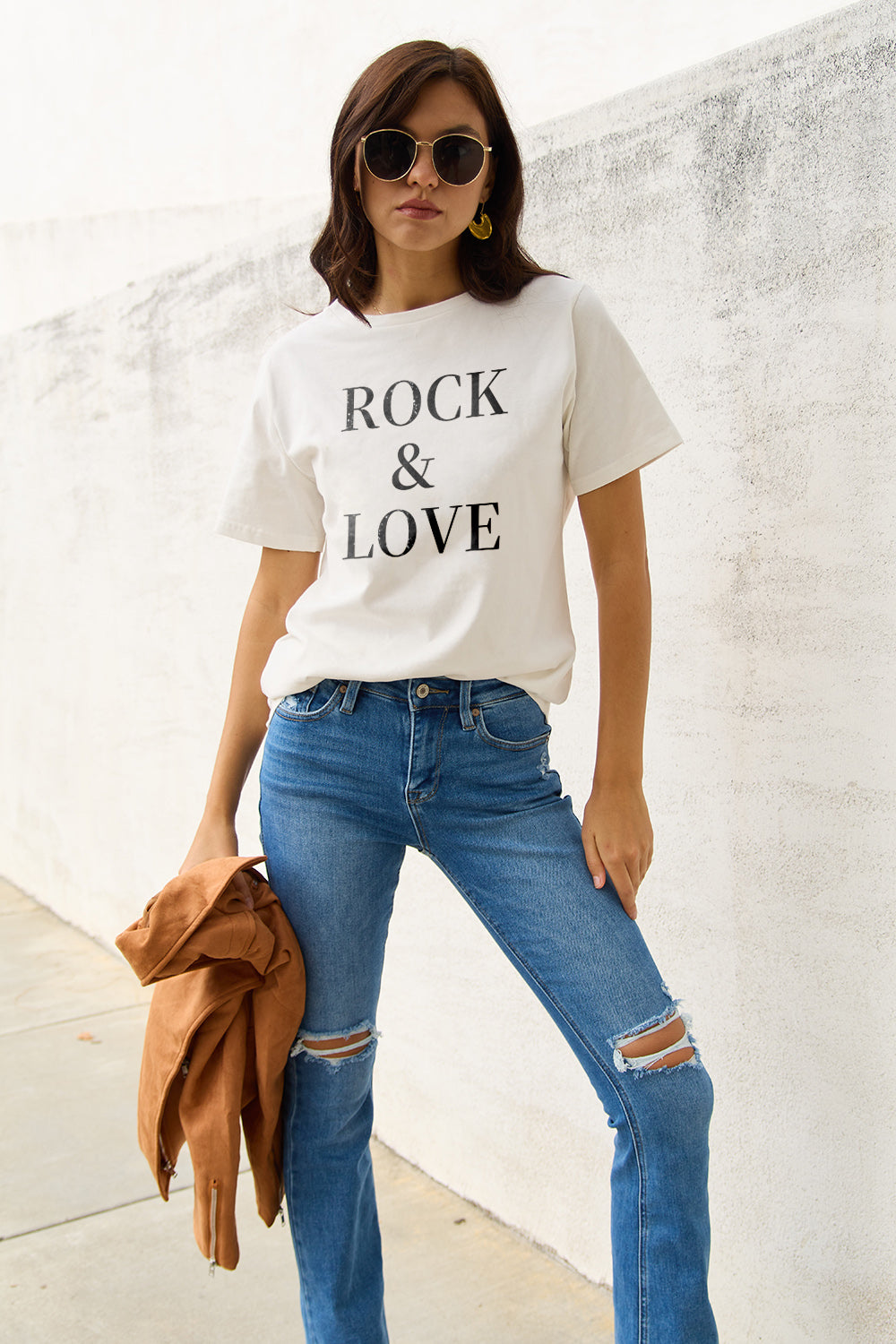 Full Size ROCK ＆ LOVE T-Shirt in 3 Colors